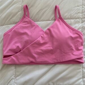 Fabletics Pink Wrap Sports Bra